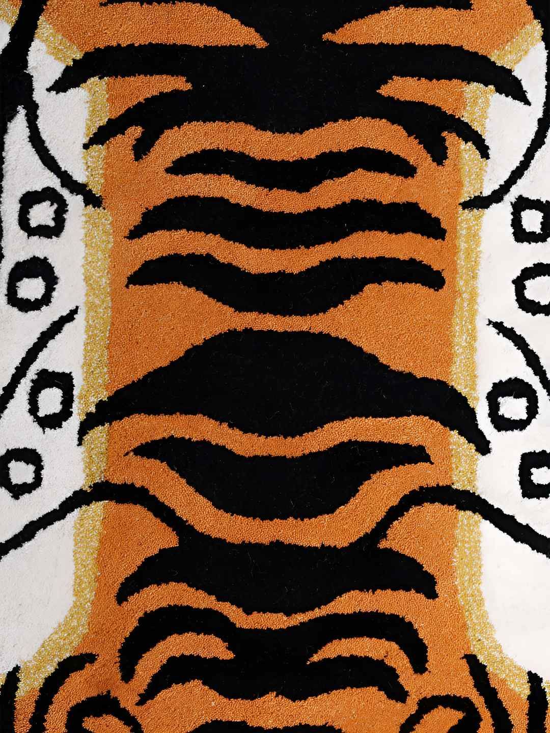 Exotic India Brown and Black  Tibetan Tiger Shaped Tufted Yogic Asana Floor Mat-image-27