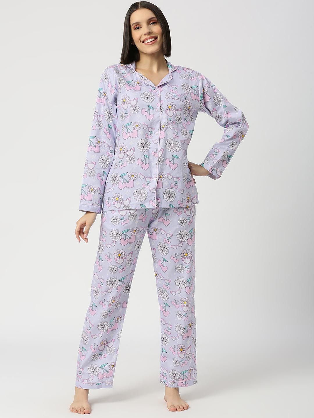 Pyjama Party Women Printed Night suit-picture-17
