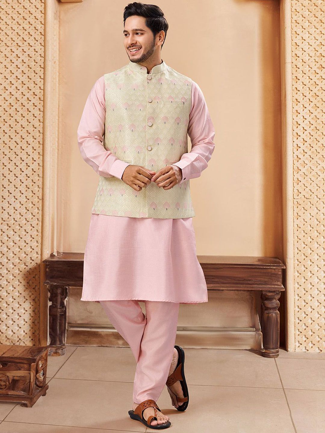 House of Pataudi Printed Nehru Jackets-picture-21
