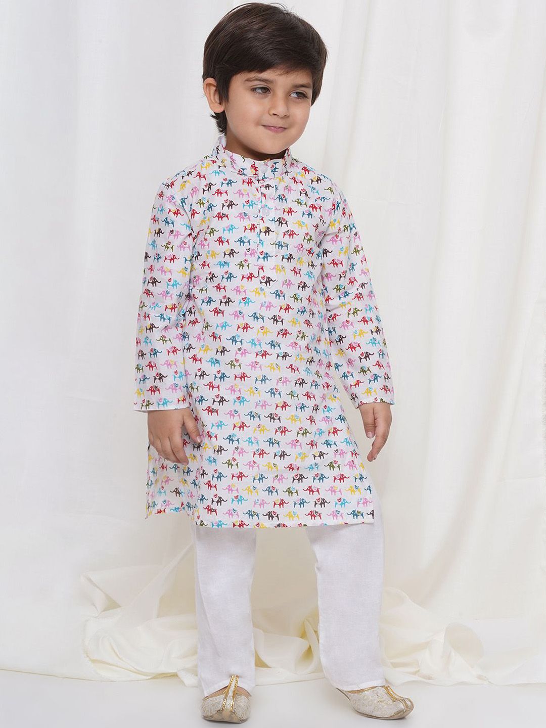 Aj DEZInES Boys Printed Regular Pure Cotton Kurta with Pyjamas-picture-54