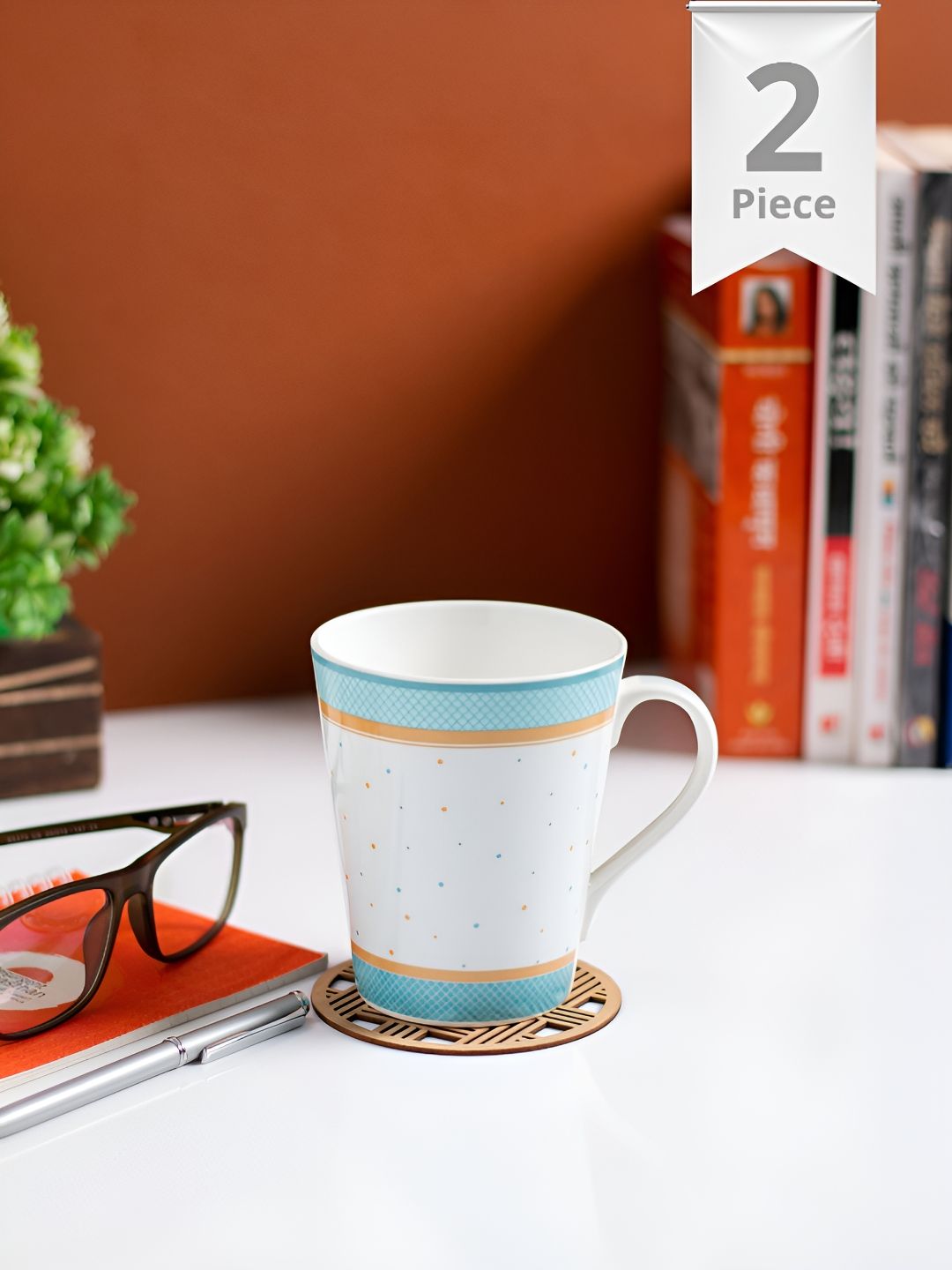 JCPL White & Blue Printed Ceramic Glossy Mugs Set of Cups and Mugs-image-46