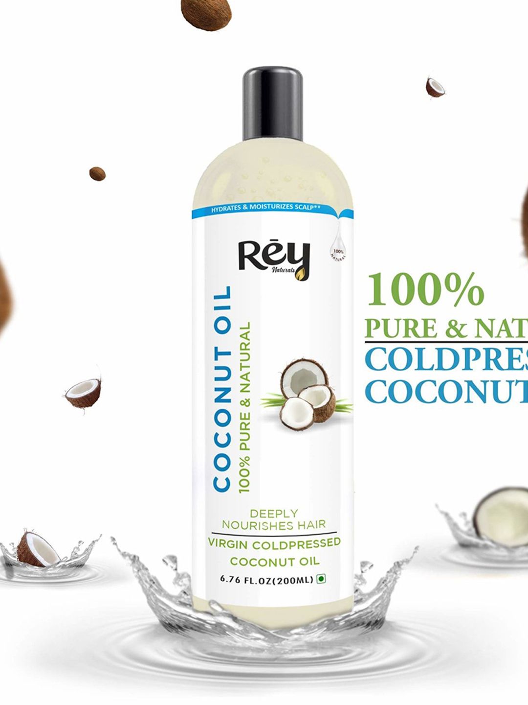 Rey Naturals Set Of 2 Extra Virgin Cold Pressed Coconut Oil - 200 ml Each-image-29