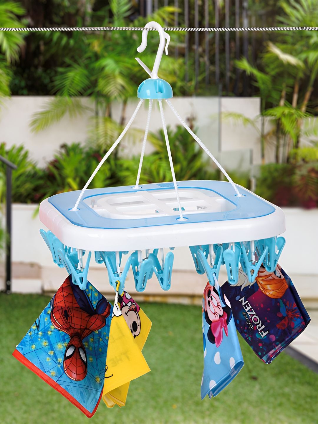 Kuber Industries 36 Pcs Blue & White Clothes Plastic Hanger