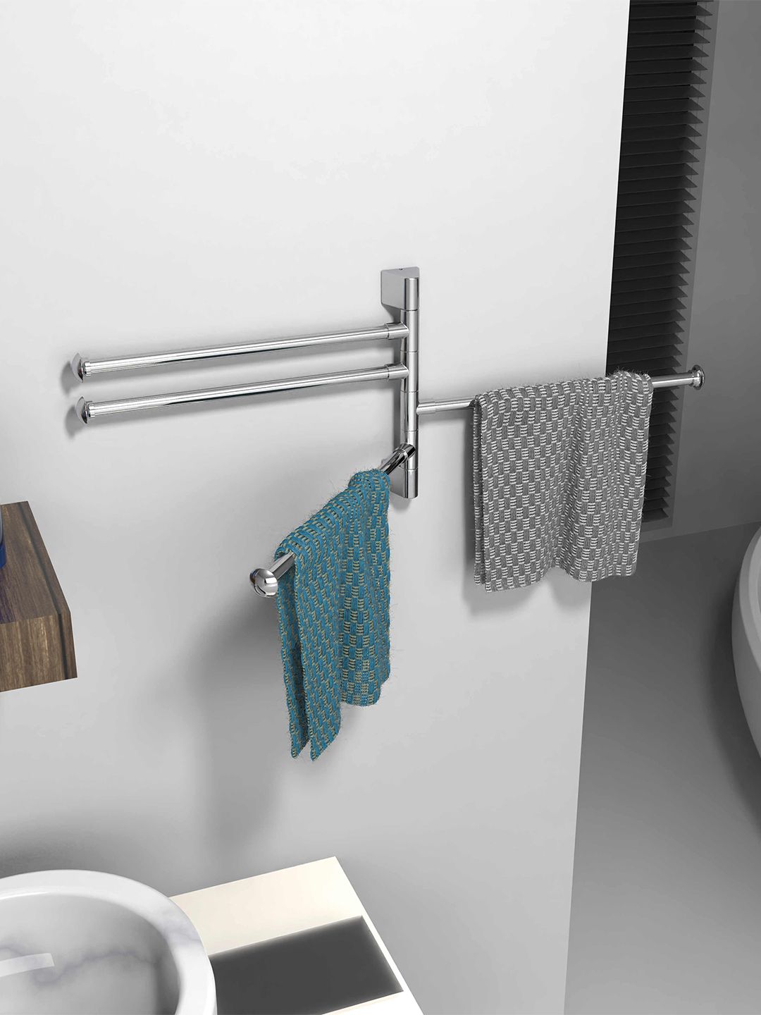 Filox 4 Tier Stainless Steel Metallic Finish Classic Bathroom Towel Rod-image-41