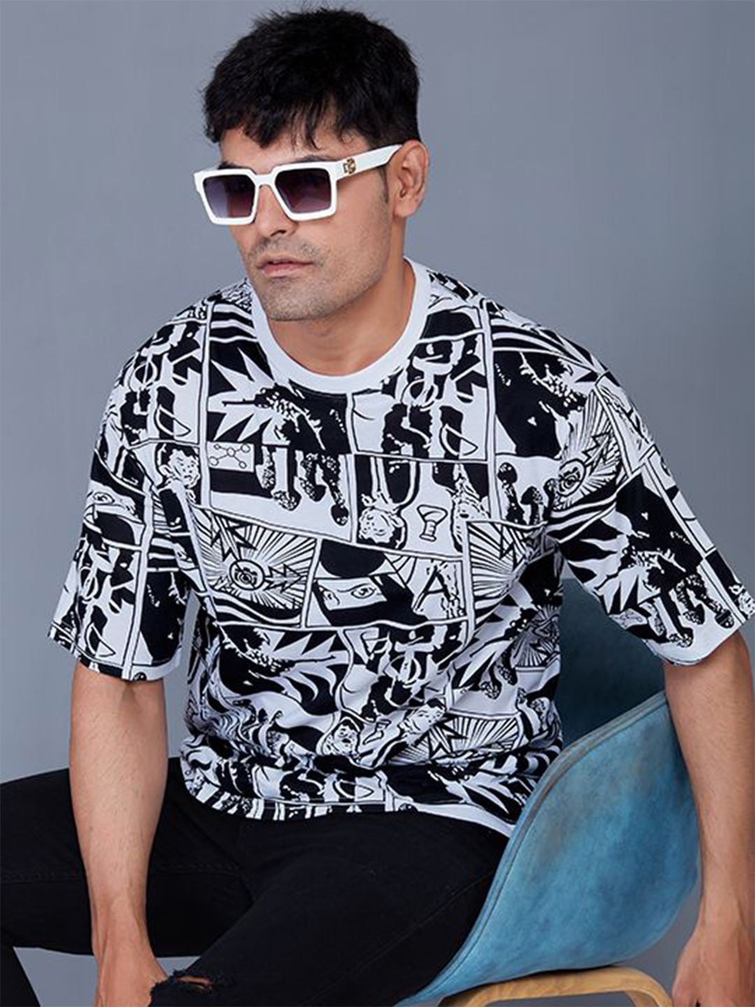 THALASI Men Printed Round Neck Monochrome T-shirt-picture-19