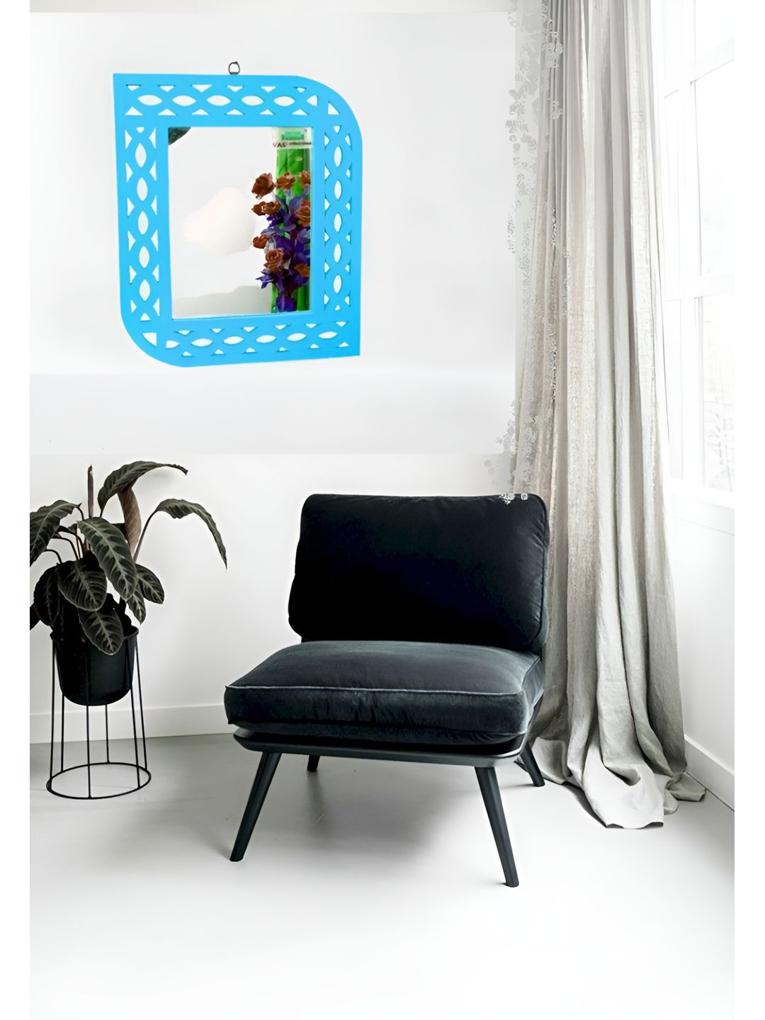 VAS collection home Blue MDF Wall Mirror Frame-picture-37