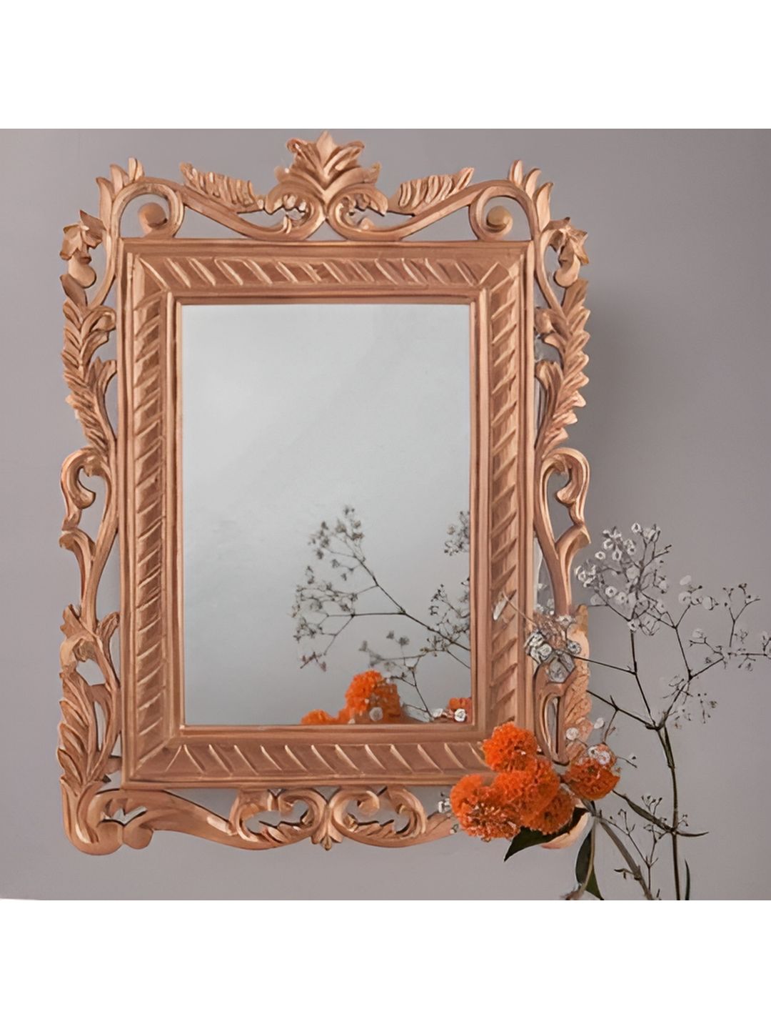 VAS collection home Brown Rectangle Shaped Wall Decor Mirror-picture-13