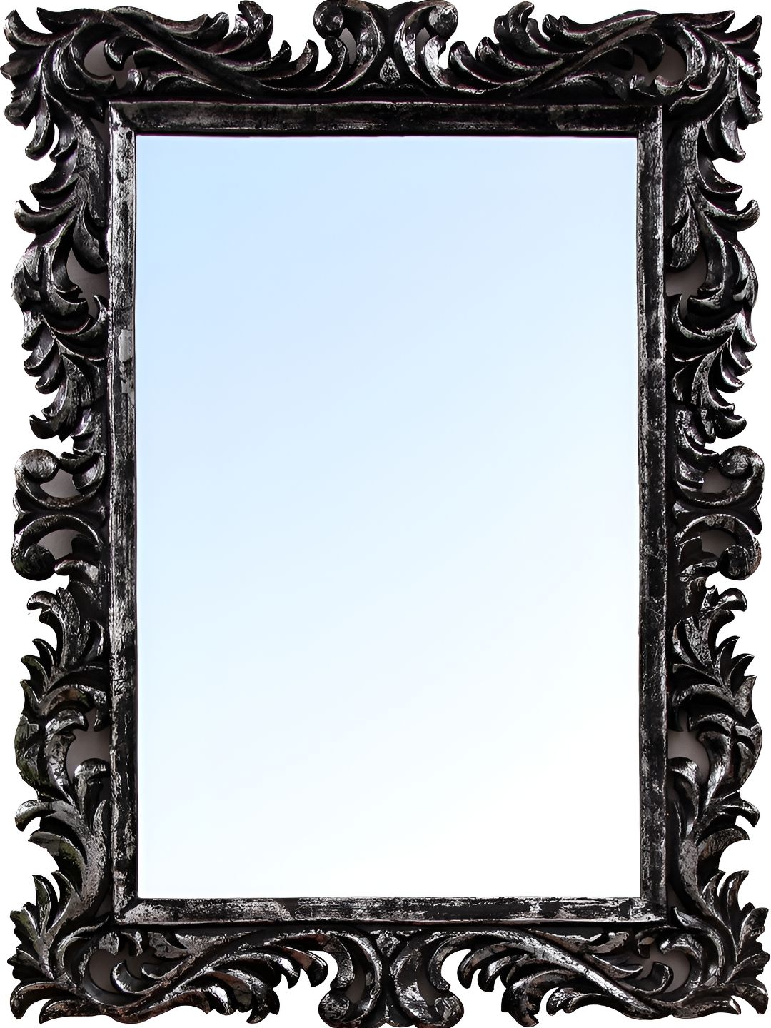 VAS collection home Floral Patterned Wooden Wall Mirror-picture-10