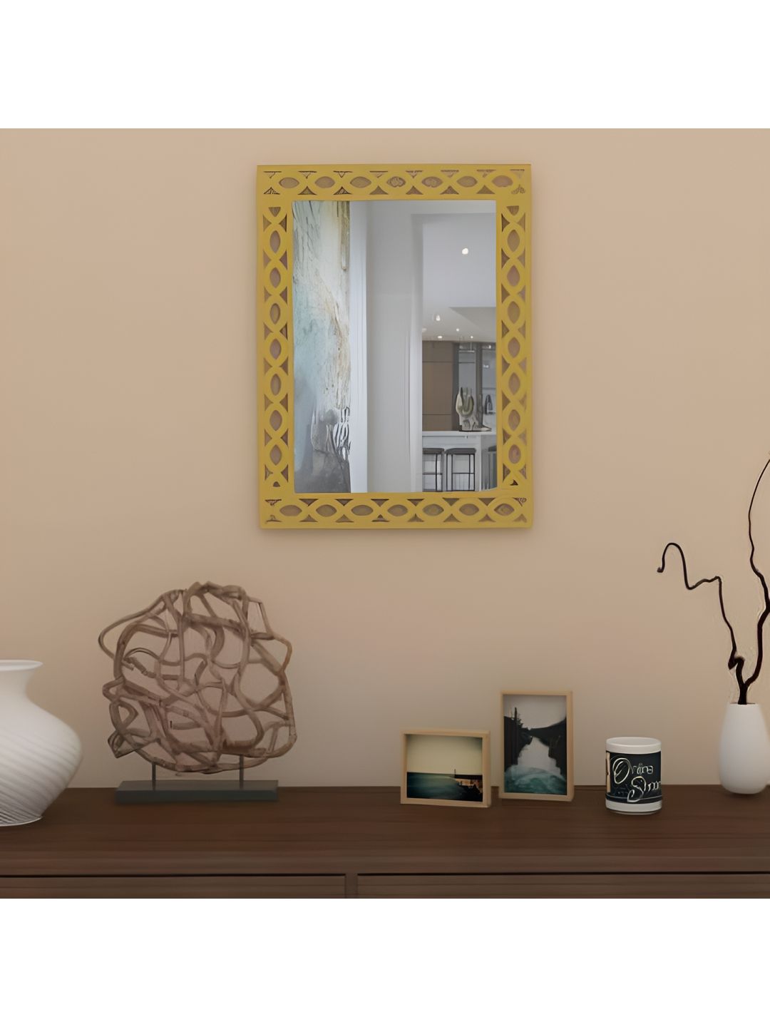 VAS collection home Textured Yellow Wooden Wall Mirrors-image-13