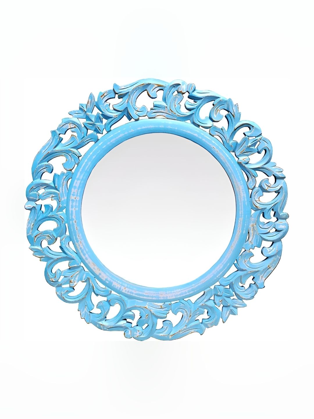 VAS collection home Blue Wood Round Wall Mirrors-picture-19