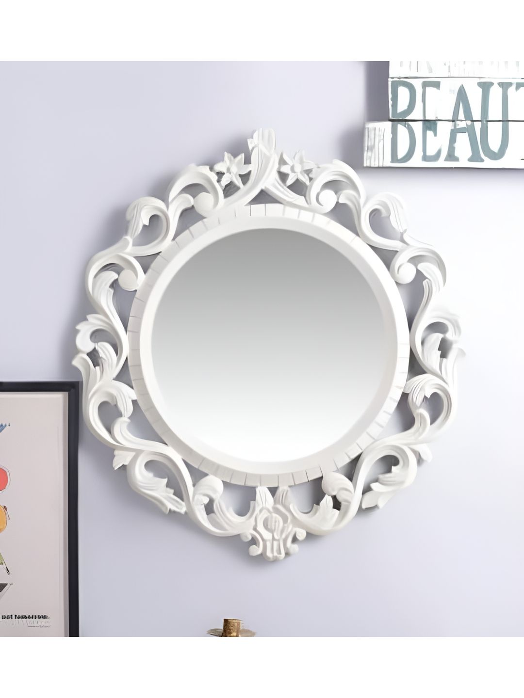 VAS collection home White Round Shape Wall Decor Mirror-picture-51