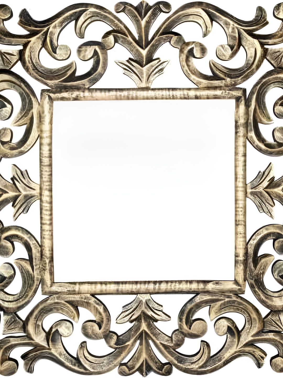 VAS collection home Brown Wall Textured Wooden Mirror Frame-picture-27