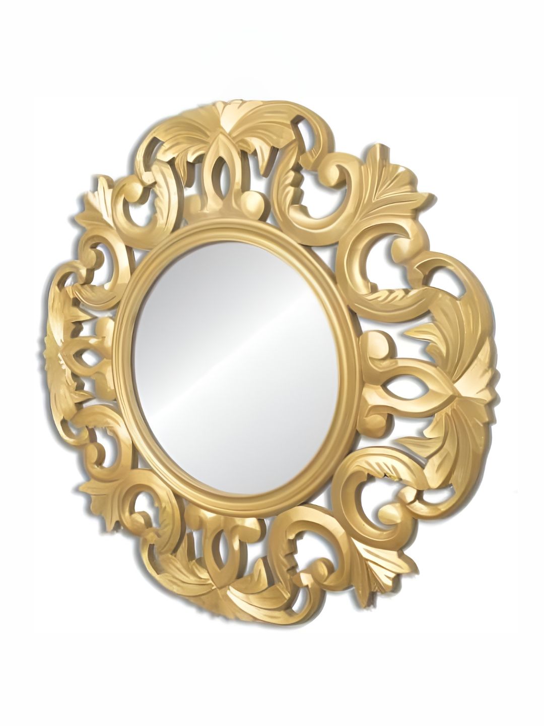 VAS collection home Floral Patterned Wooden Wall Mirror-picture-26