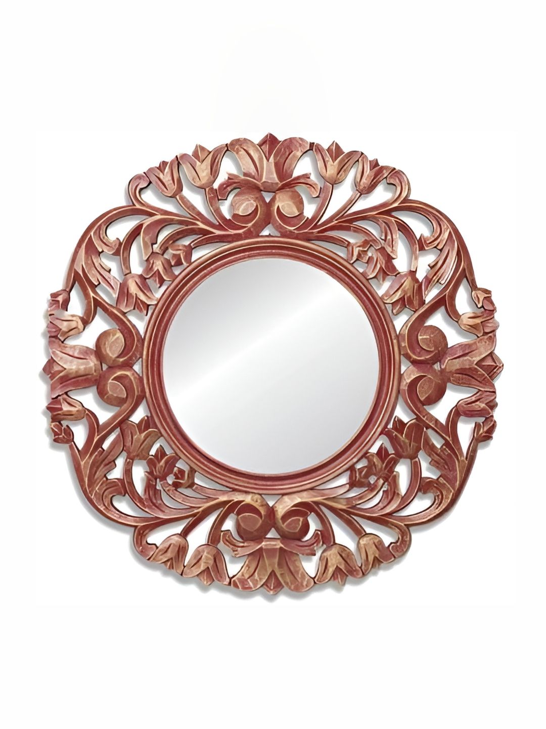 VAS collection home Brown Wall Textured Wooden Mirror Frame-picture-17
