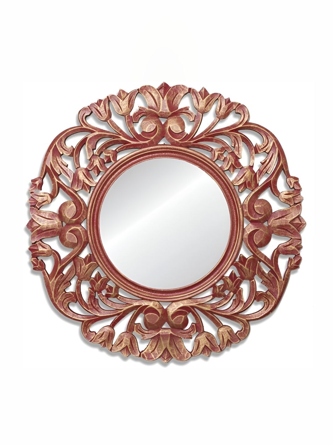 VAS collection home Brown Wooden Wall Mirror Frame-image-27