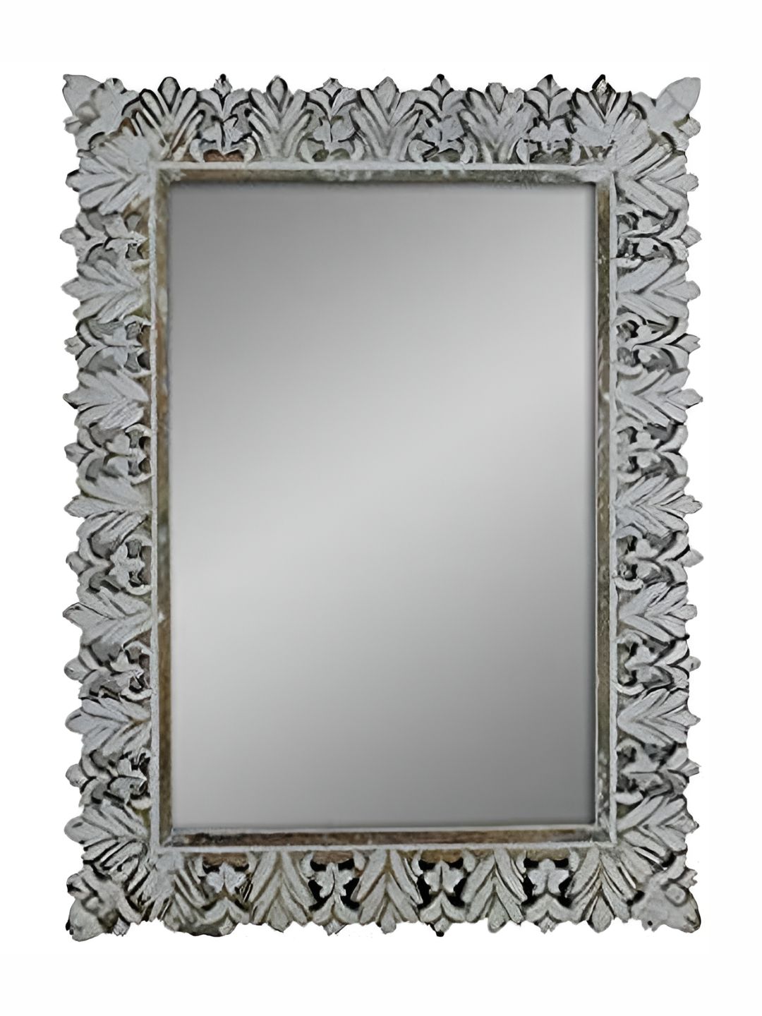 VAS collection home Grey Floral Patterned Wooden Wall Mirror-picture-24