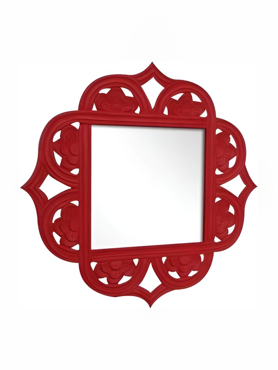 VAS collection home Red Wall Textured Wooden Mirror Frame-picture-33