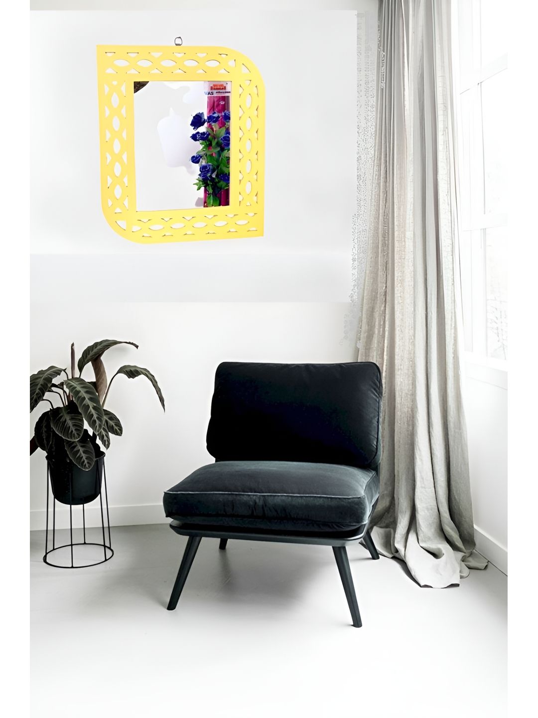 VAS collection home Textured Yellow Wooden Wall Mirrors-image-14