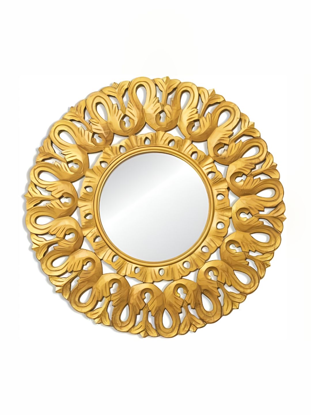 VAS collection home Floral Patterned Wooden Wall Mirror-picture-56