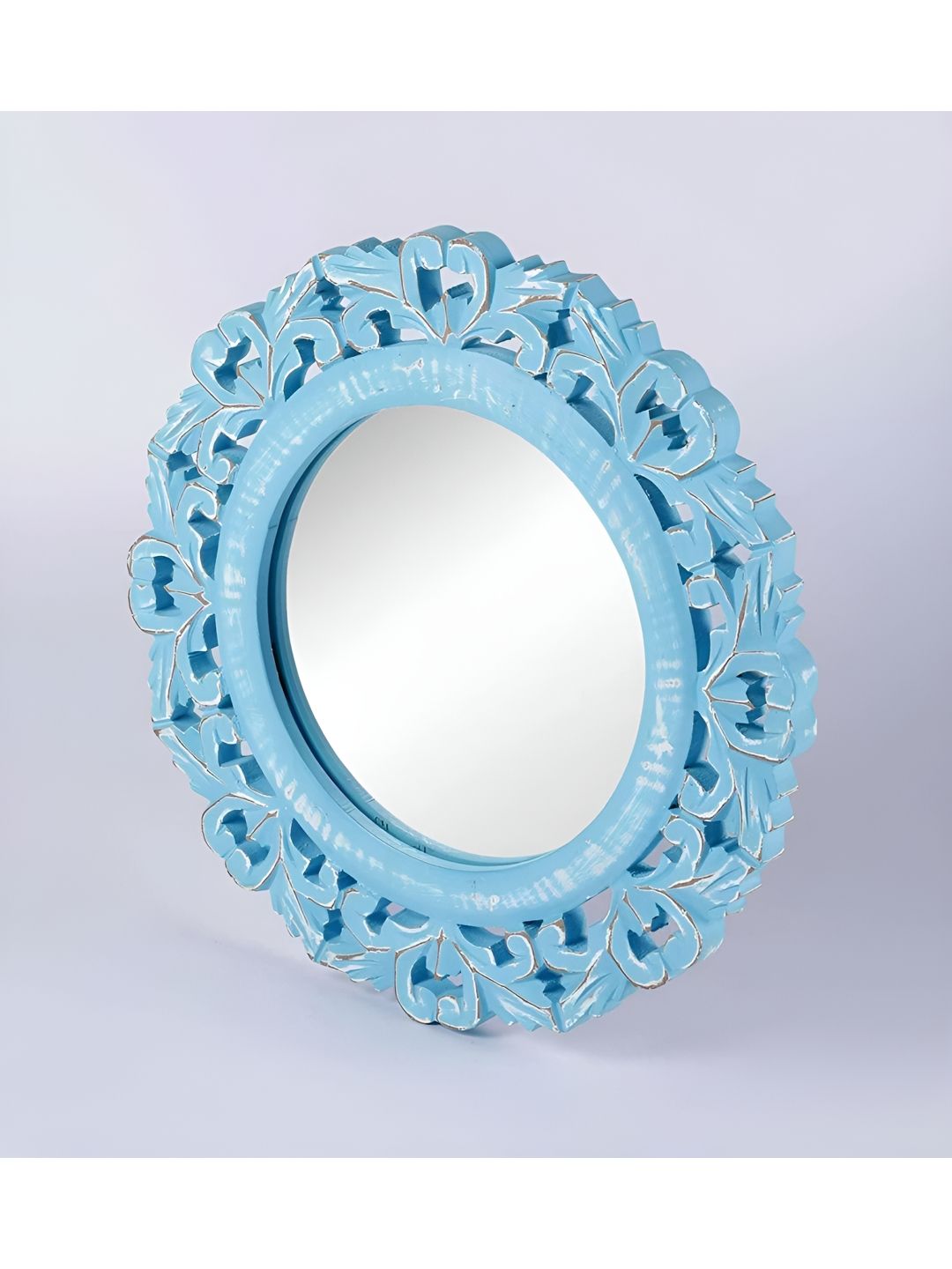 VAS collection home Blue Round Shape Wall Decor Mirror-image-34