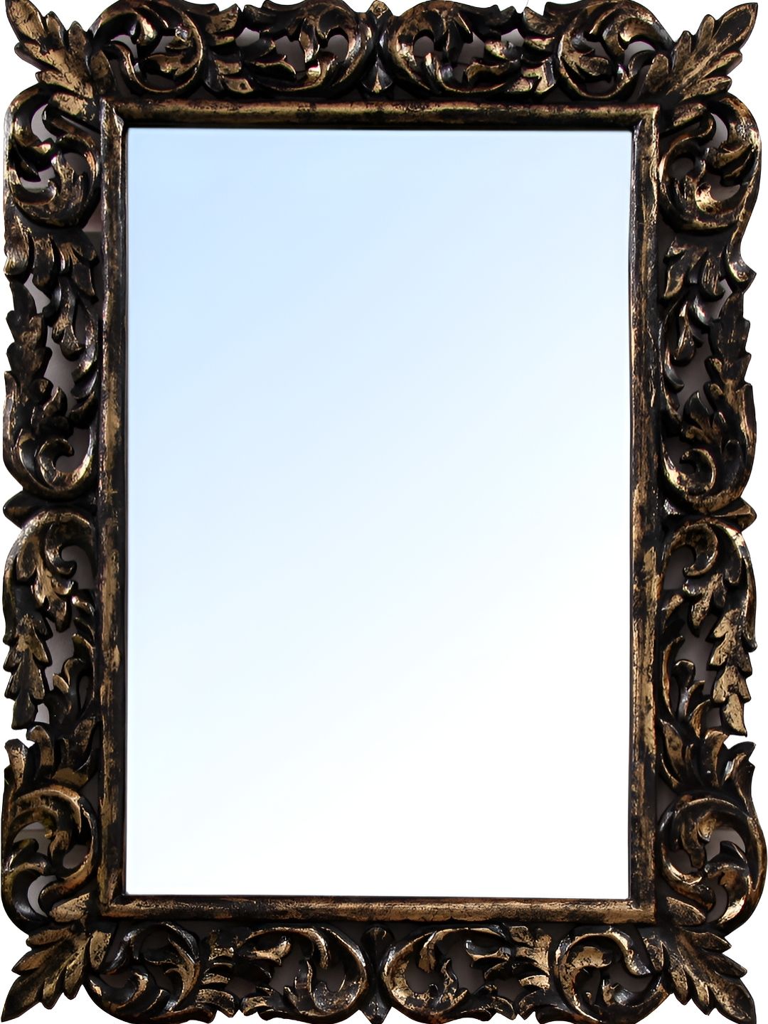 VAS collection home Ethnic Motifs Black Wall Self Design Wood Mirror Frame-picture-39