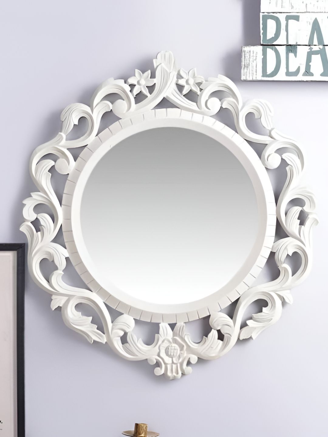 VAS collection home Textured White Round Mirror-picture-37