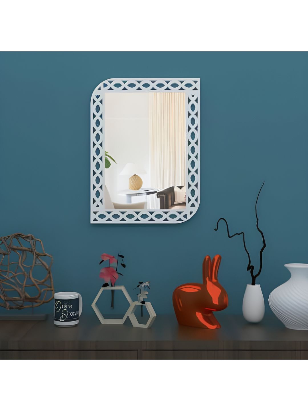 VAS collection home White Wooden Wall Mirror Frame-picture-11