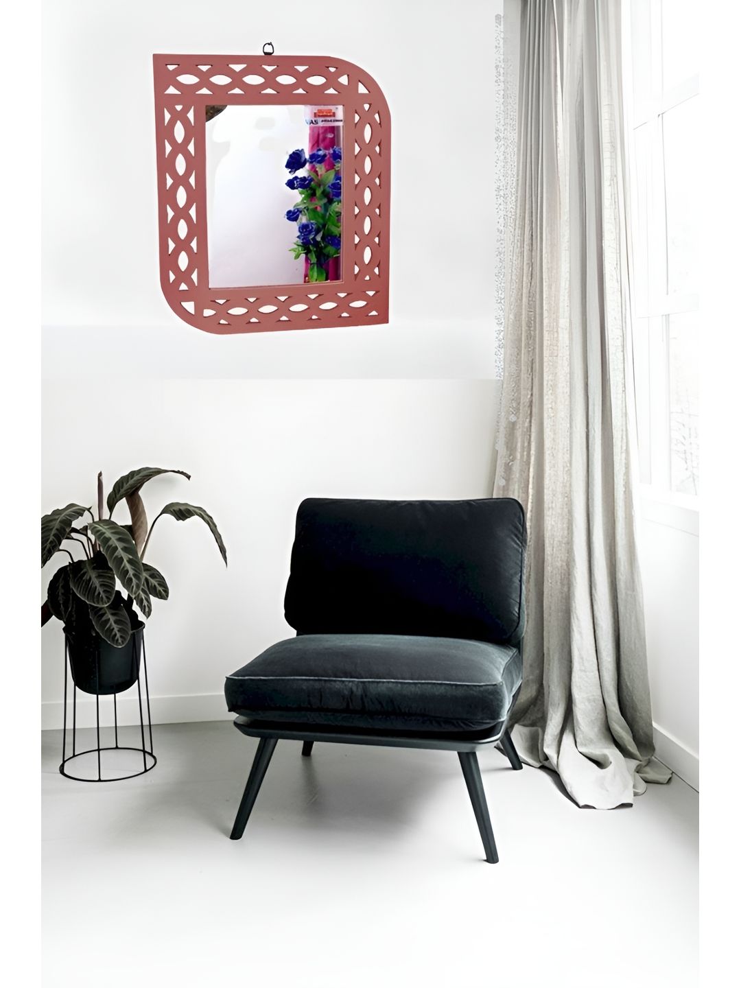 VAS collection home Textured Brown Wooden Wall Mirrors-picture-28