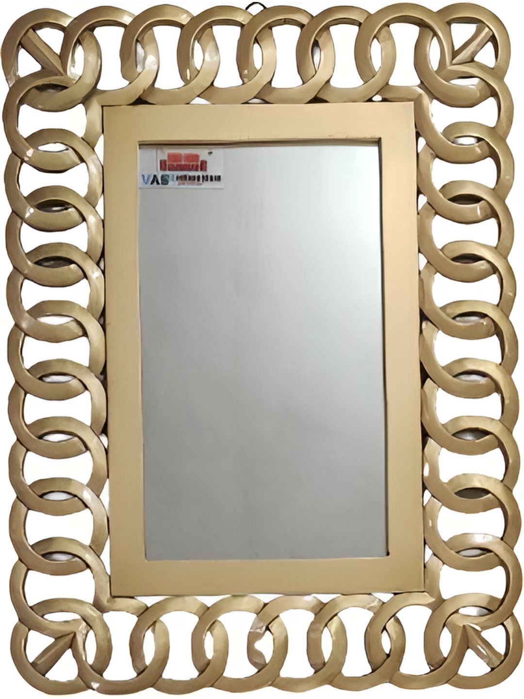 VAS collection home Floral Patterned Wooden Wall Mirror-picture-14
