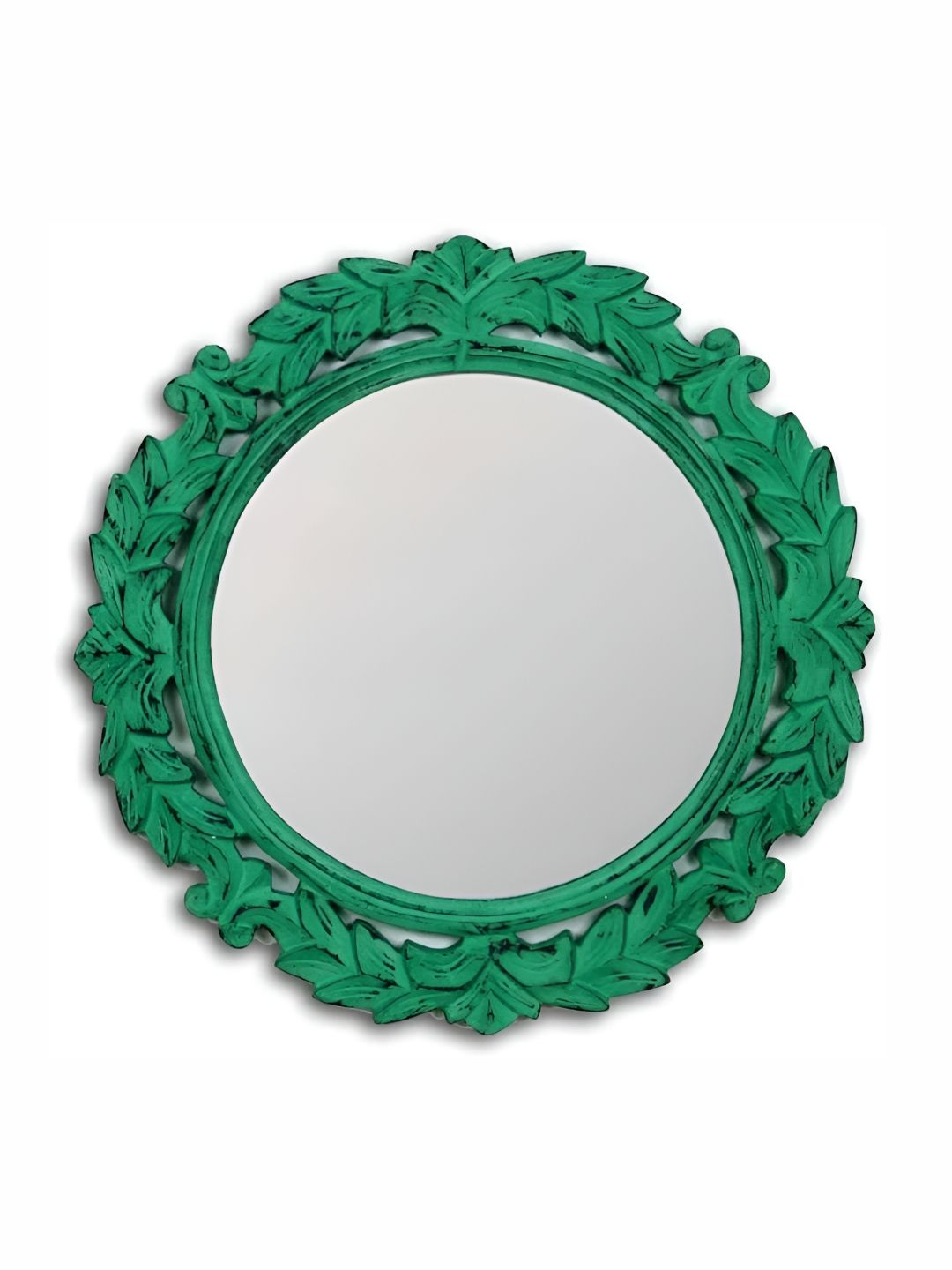 VAS collection home Floral Patterned Wooden Wall Mirror-picture-26