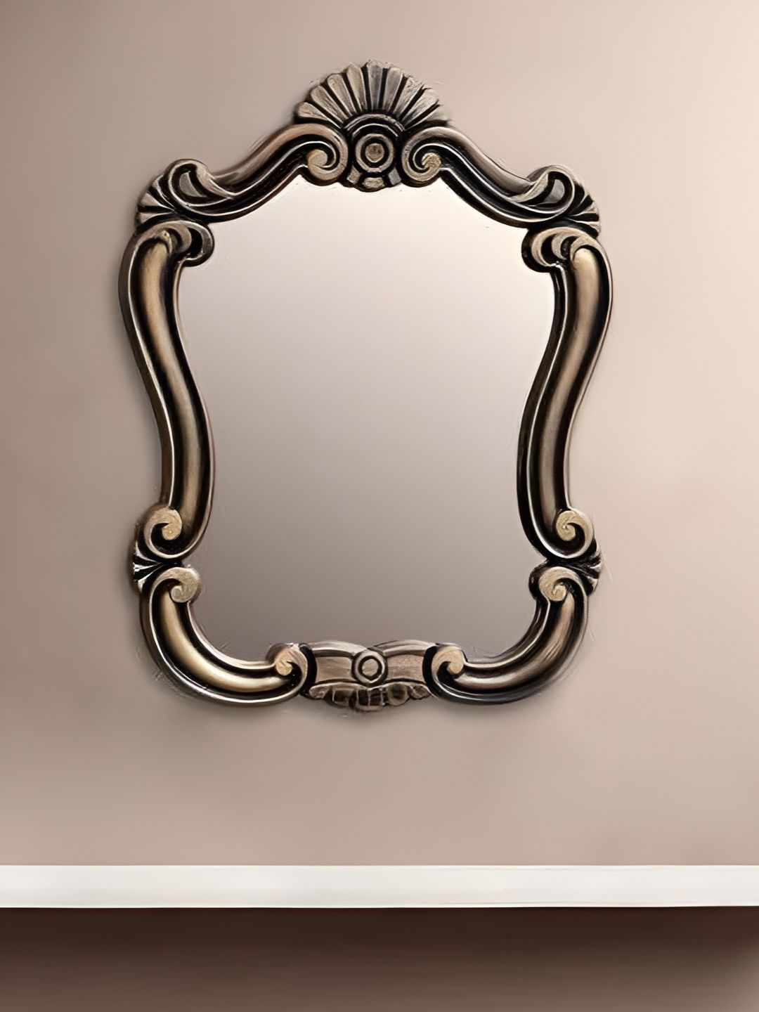 VAS collection home Brown Self Design Wooden Decotaive Frame Mirror-picture-31