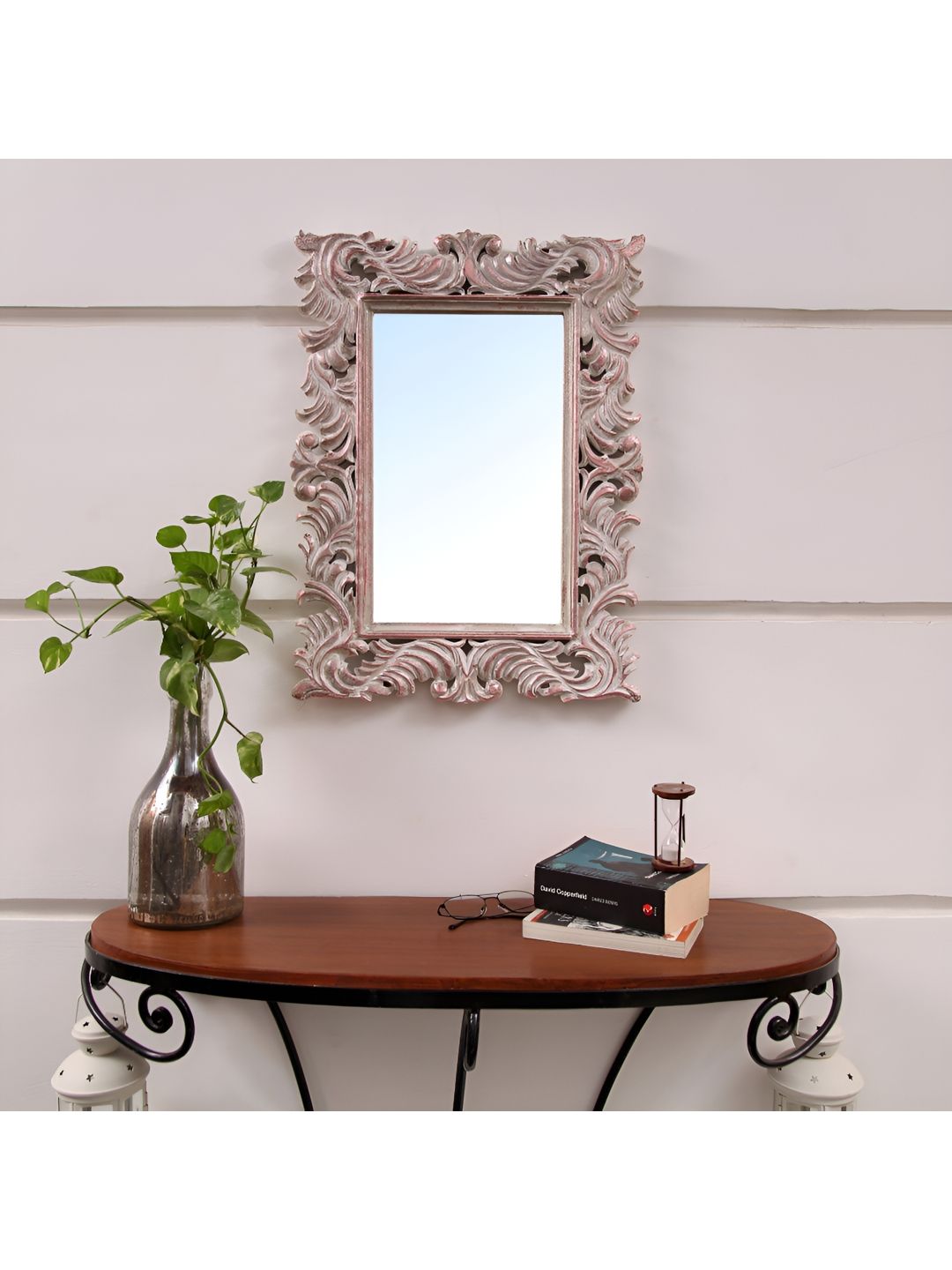 VAS collection home White Textured Rectangular Mirror-image-9