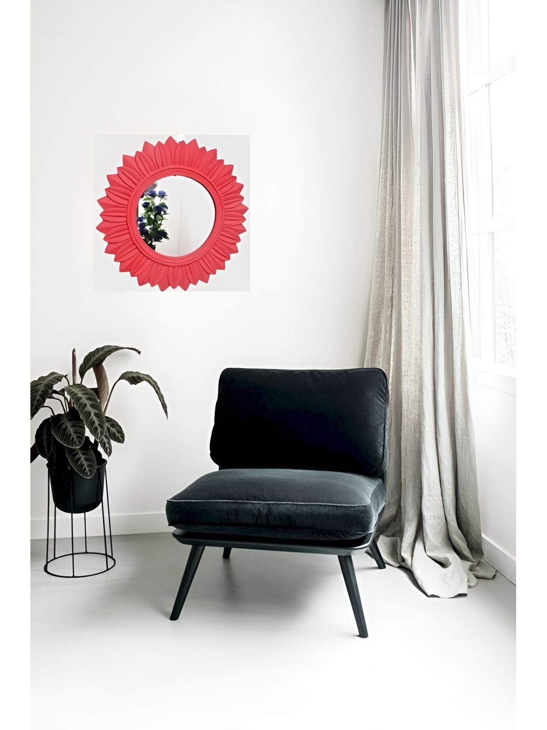 VAS collection home Textured Red Round Mirror-picture-18