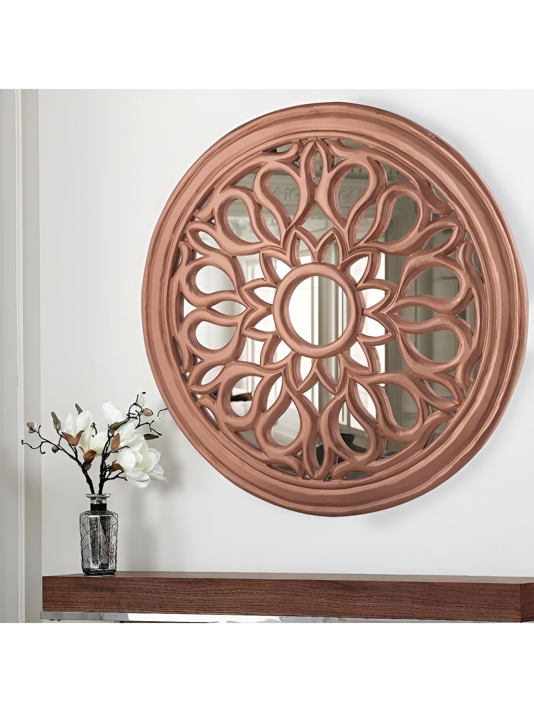 VAS collection home Self Design Wooden Wall Mirror-image-19
