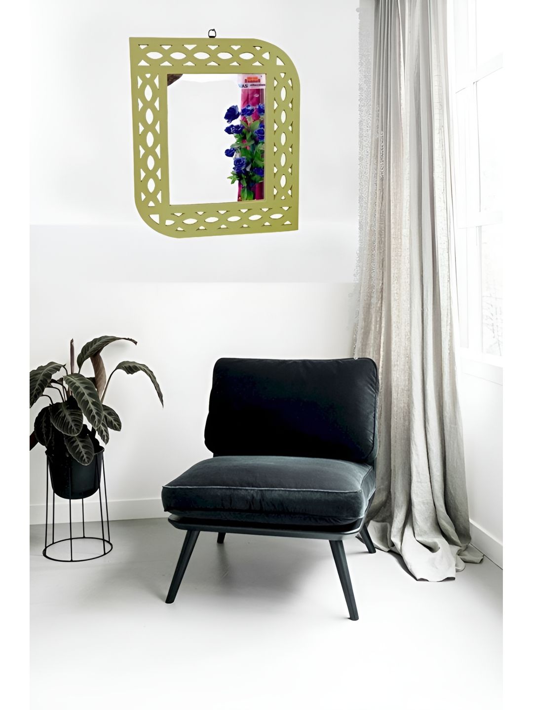 VAS collection home Wall Self Design MDF Mirror Frame-picture-40