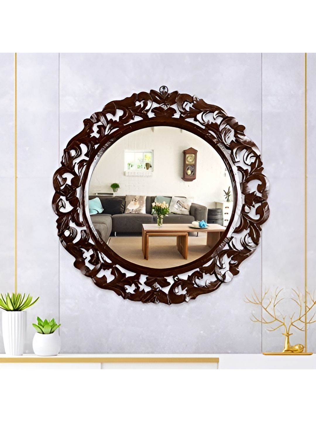 VAS collection home Self Design MDF Decotaive Wall Mirror-image-37