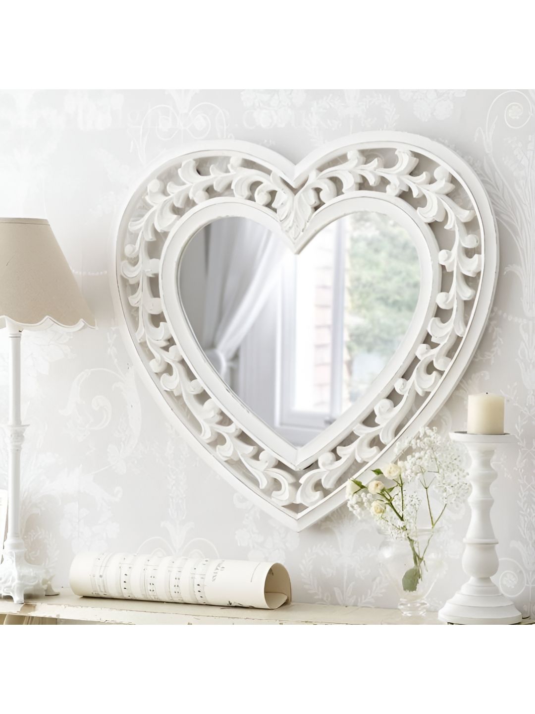 VAS collection home White Textured  Wooden Wall Mirrors-picture-34