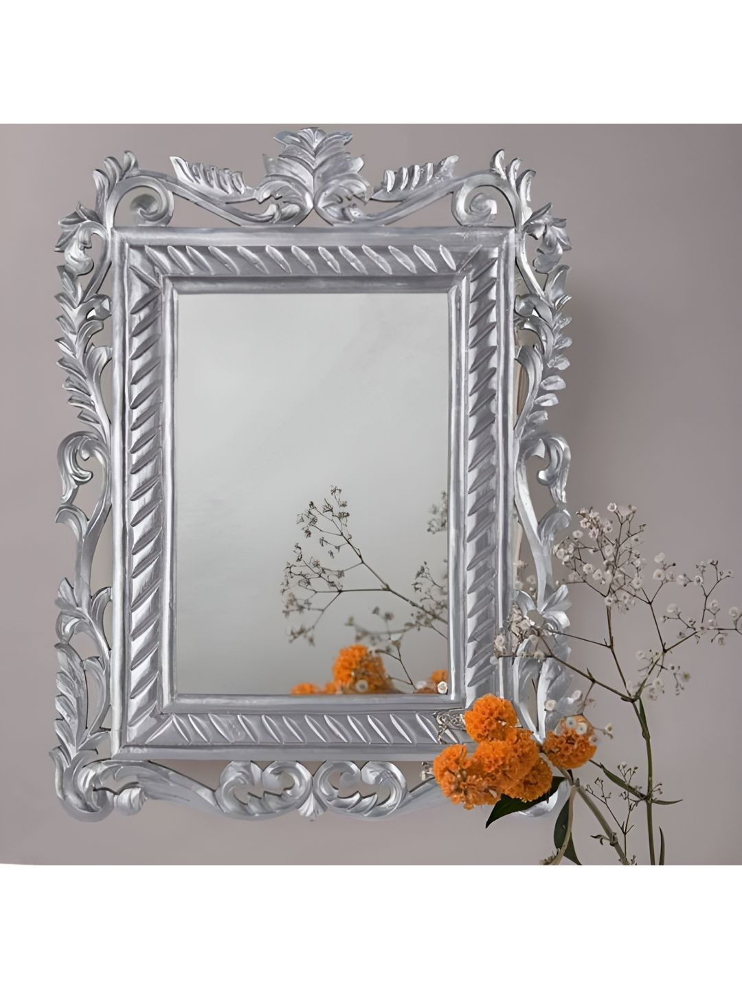 VAS collection home Grey Wooden Wall Mirror Frame-picture-14