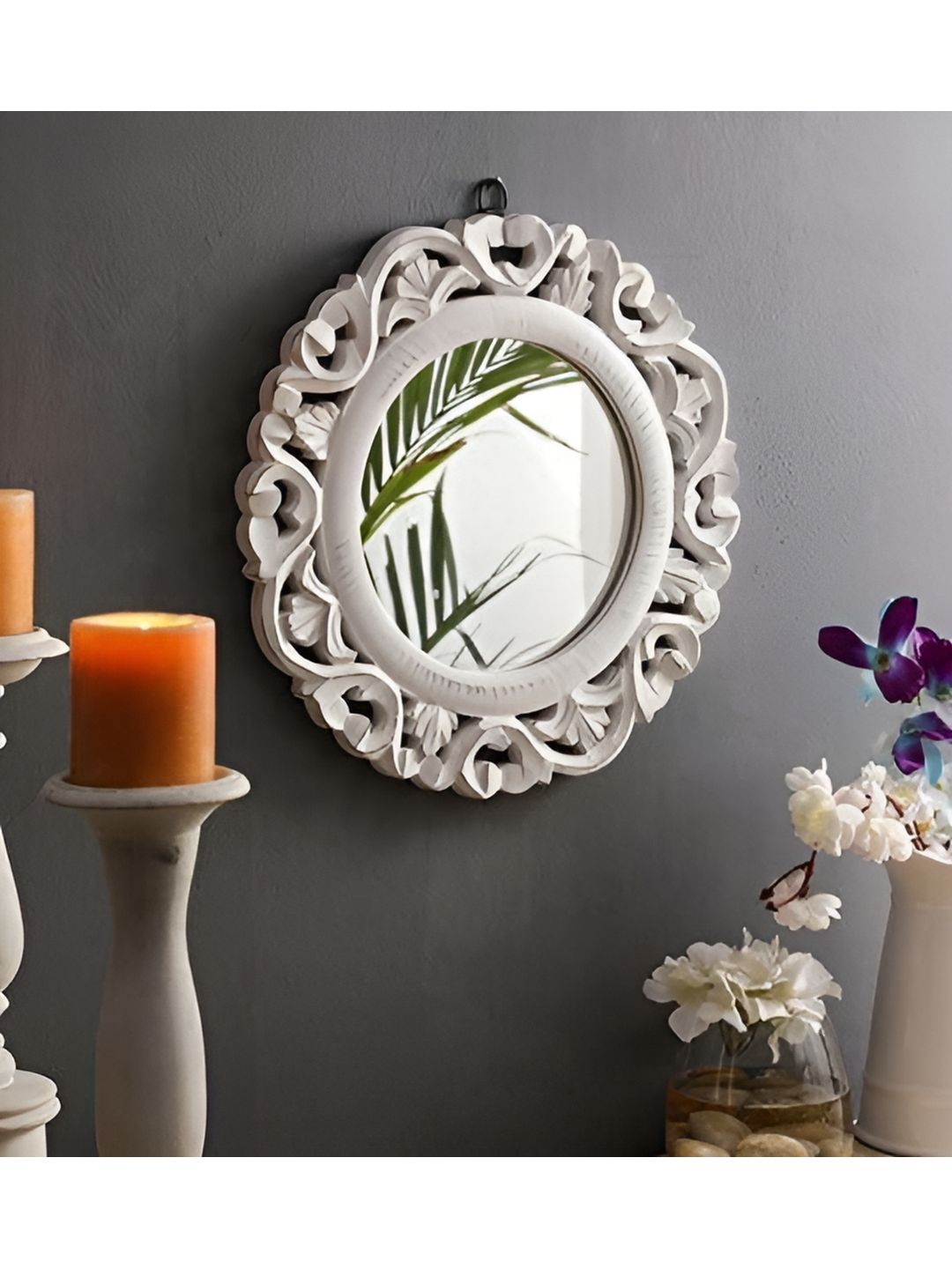 VAS collection home White Textured  Wooden Wall Mirrors-image-45
