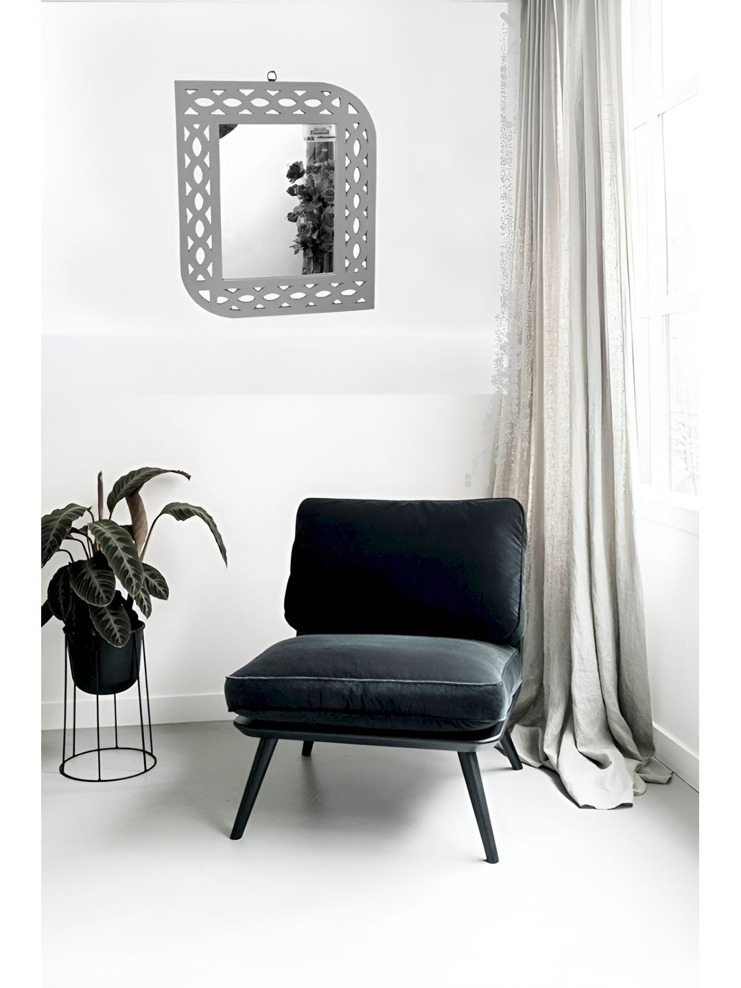 vas collection home VAS collection Grey Textured  Wooden Wall Mirrors-picture-29