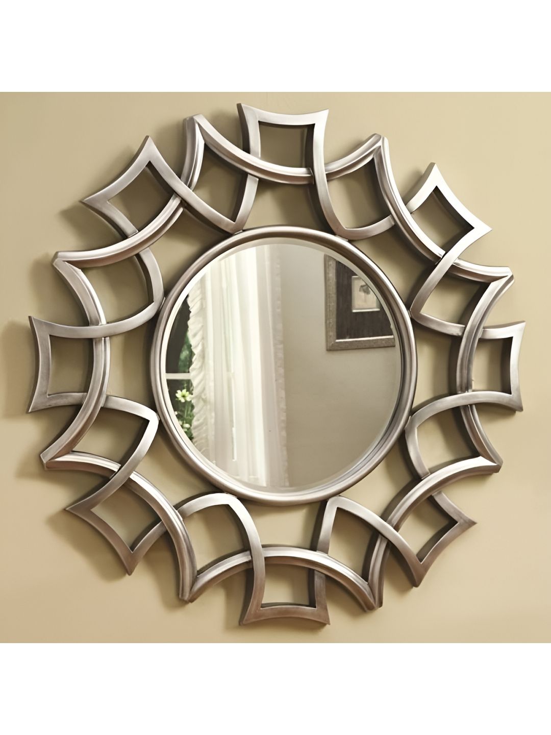 VAS collection home Metallic Texture Wooden Wall Mirror-picture-56