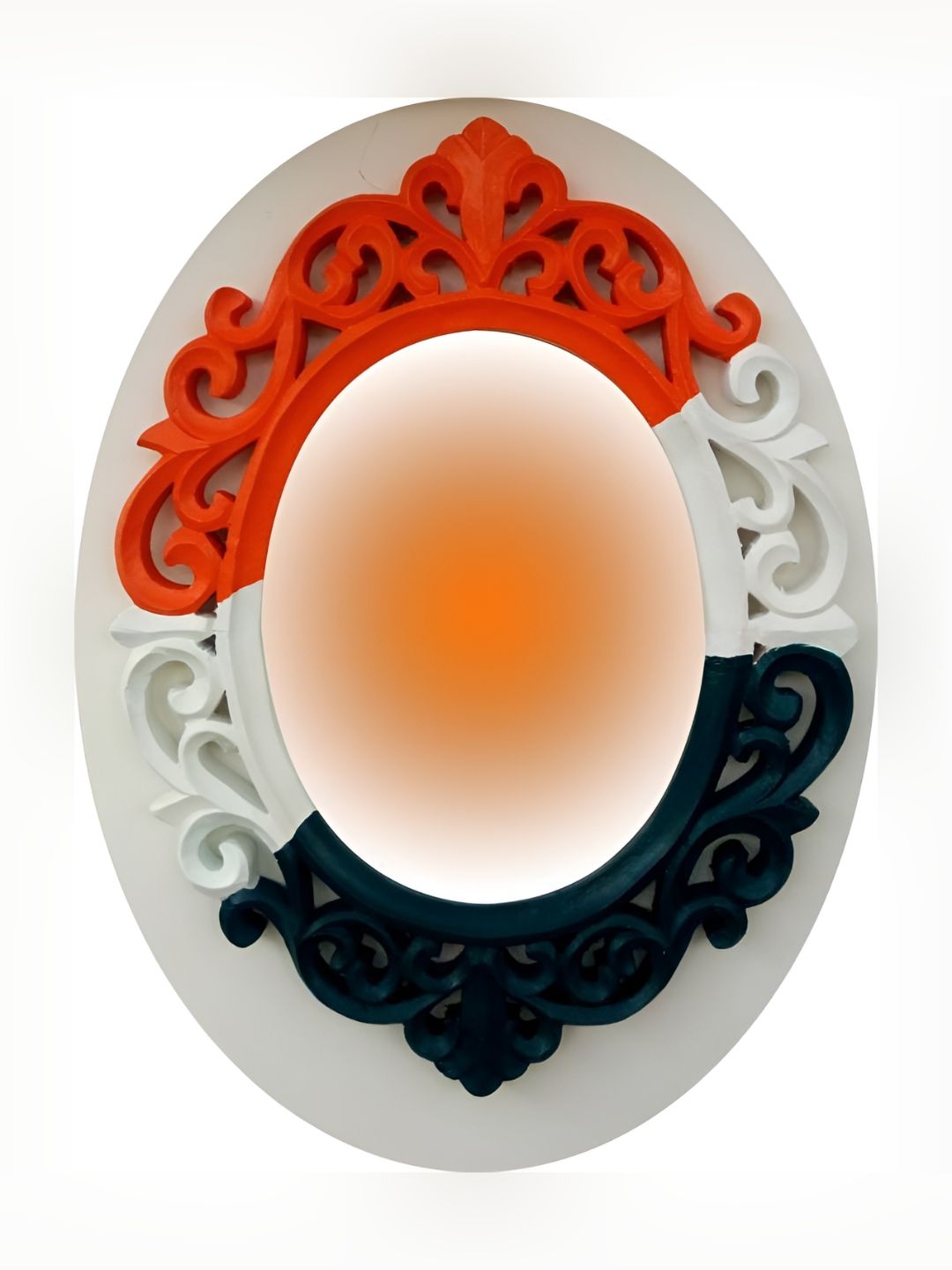 VAS collection home Orange & Green Wood Round Wall Mirrors-picture-25