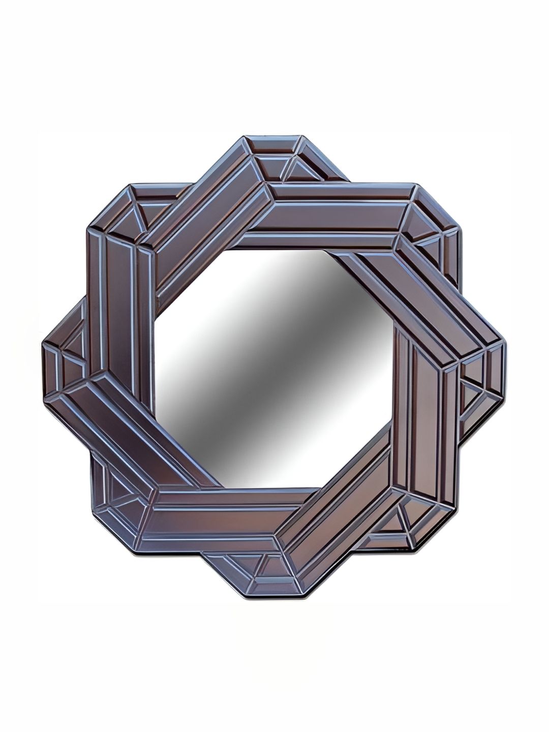 VAS collection home Brown Self Design Wooden Wall Mirror-picture-37