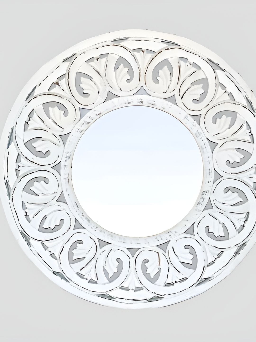 VAS collection home White Self Design Wooden Wall Mirror-picture-37