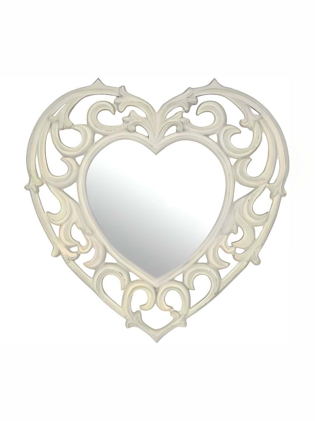 VAS collection home White Heart Shaped Wooden Decorative Wall Mirror-picture-36