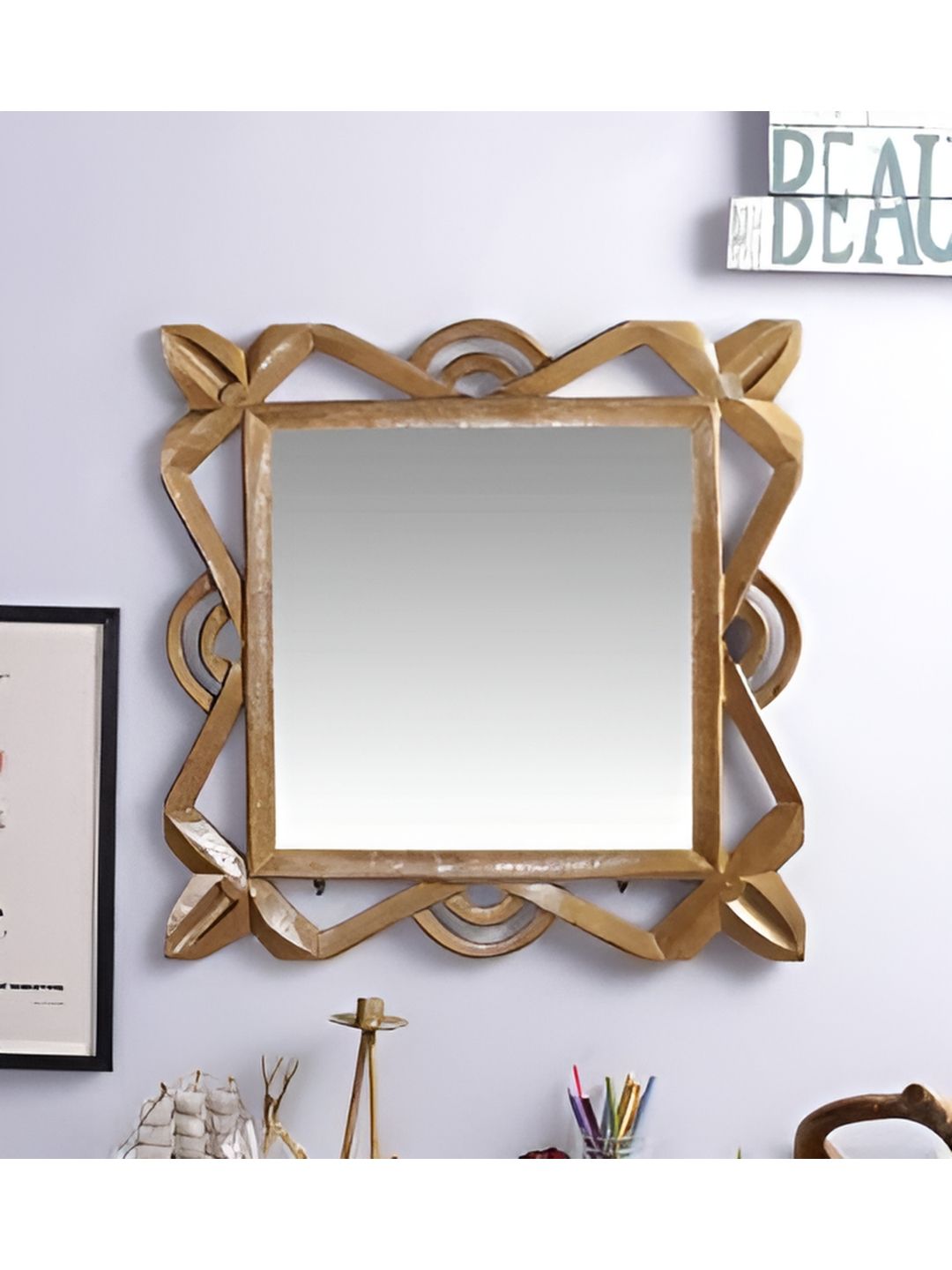 VAS collection home Brown Textured Rectangular Mirror-image-15