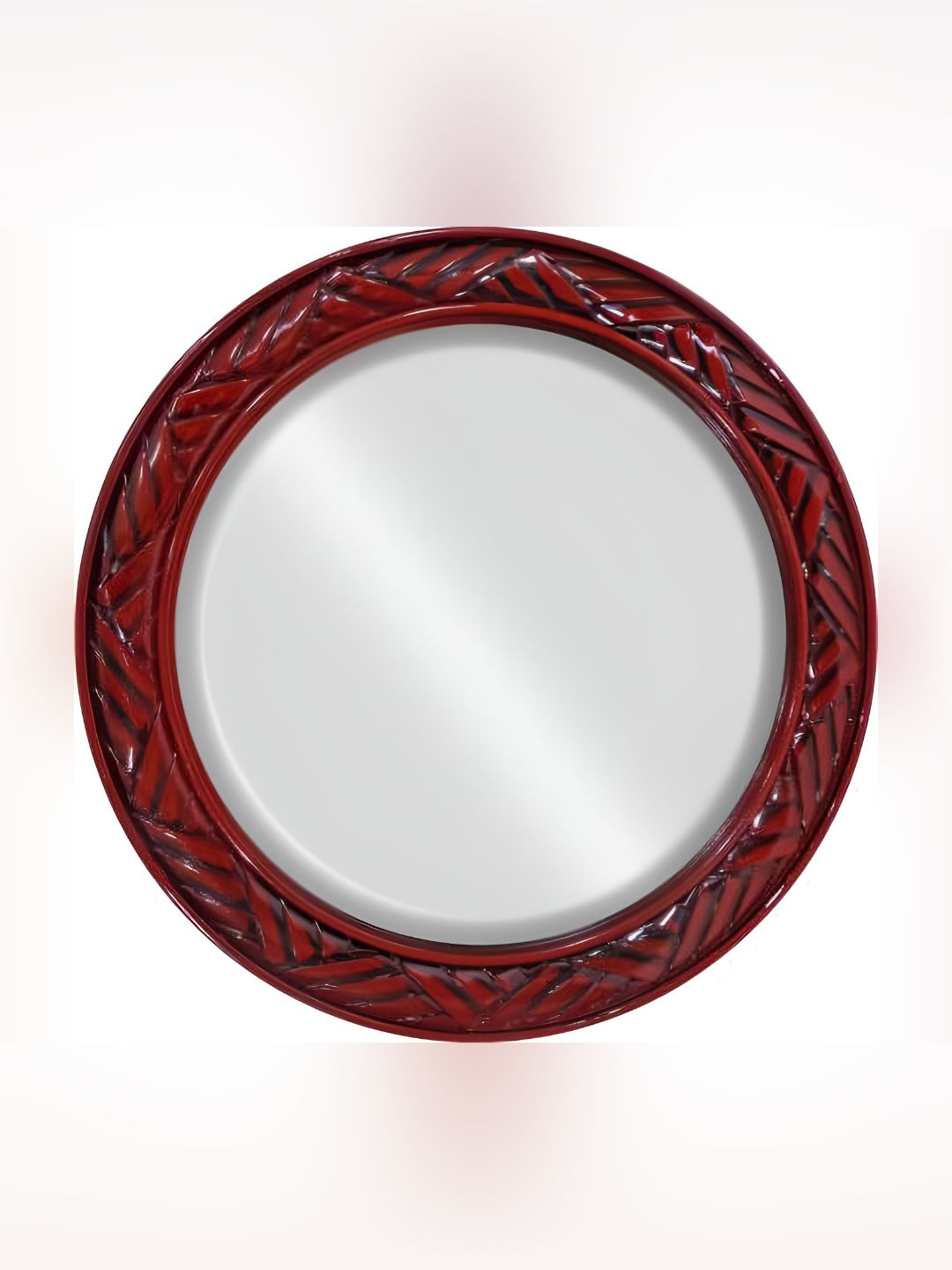 VAS collection home Maroon Self Design Wooden Decorative Wall Mirror-image-45