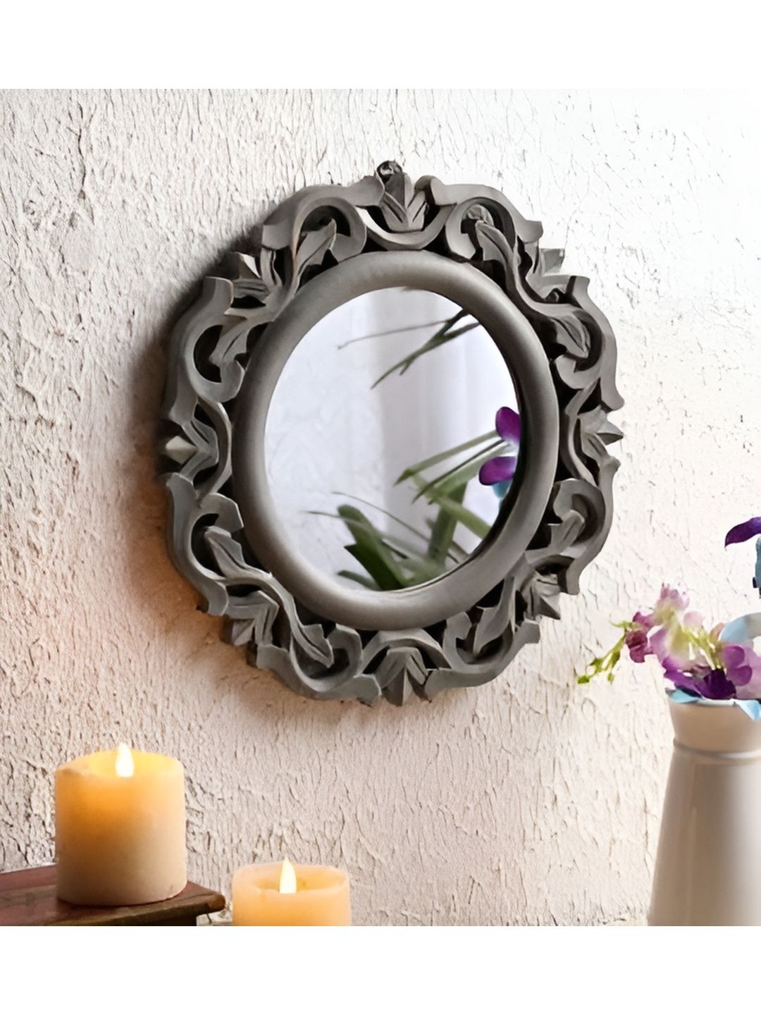 VAS collection home Grey Textured Wooden Wall Mirrors-picture-35