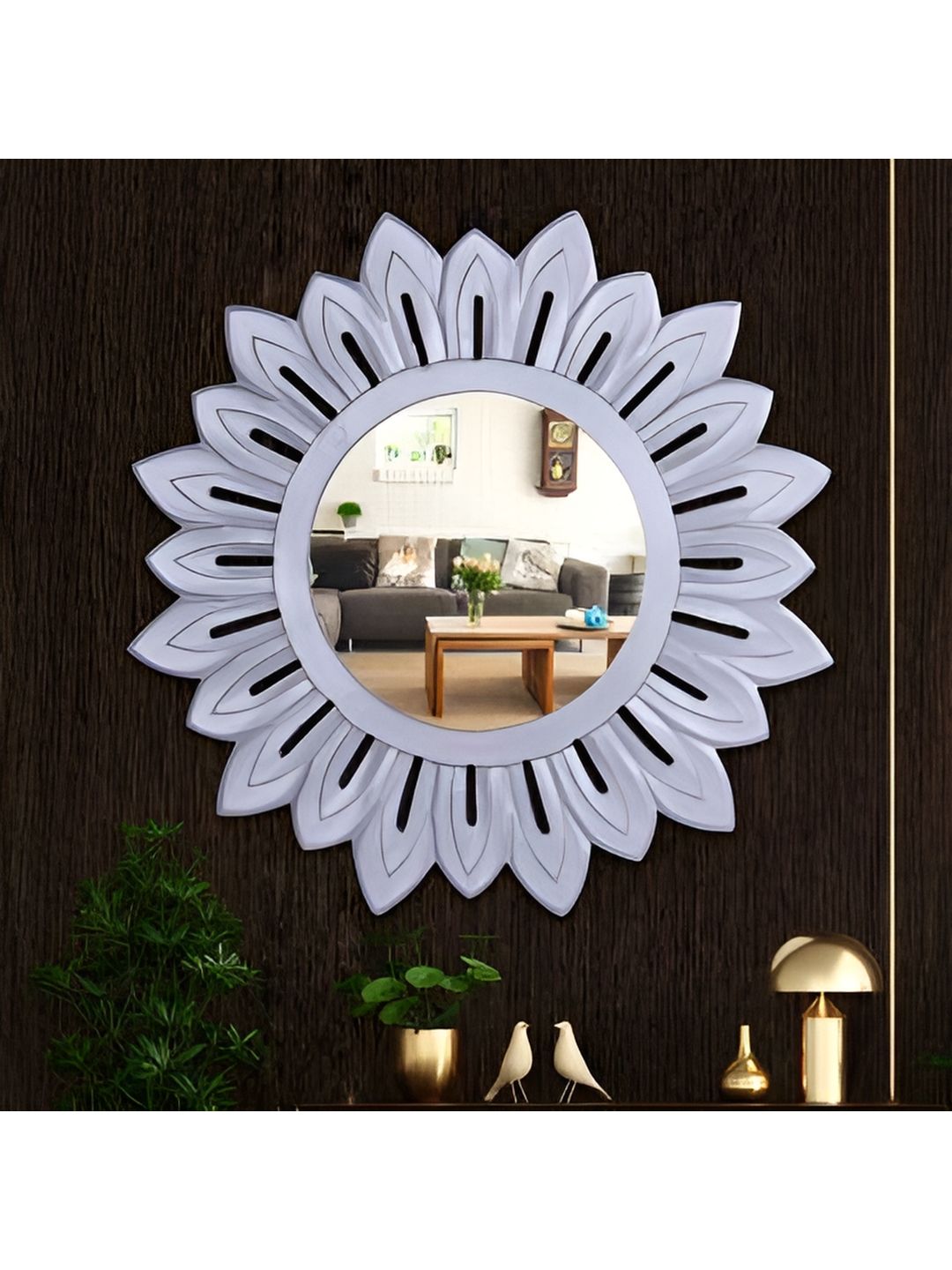 VAS collection home Blue Wooden Mirror Frame-picture-20