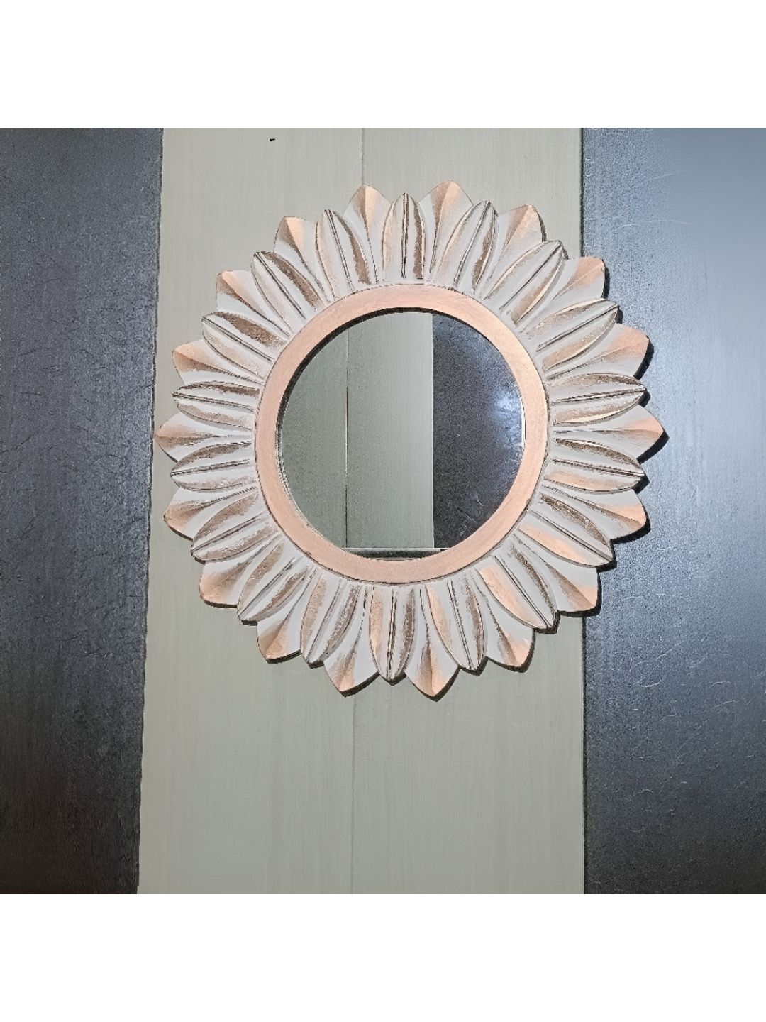 VAS collection home White Textured Round Mirror-image-24